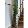 Luxusní květináč AMOLAR, sklolaminát, horní průměr 41 cm x výška 95 cm, stříbrný