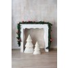 111409 2 dekorativni vanocni stromek papel tree papir prumer 39 x vyska 60 cm bila papel tree
