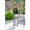 13407 17 kvetinac na vysokych nohach elevate round ocel vyska 79 cm cerny mat