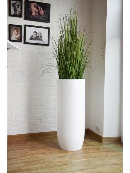 Kvetináč SOLERIO, výška 80 cm, sklolaminát, biely