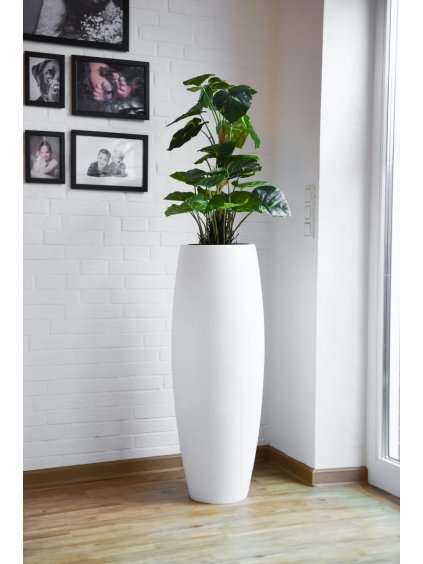 Kvetináč MAGNUM, sklolaminát, výška 100 cm, biely mat
