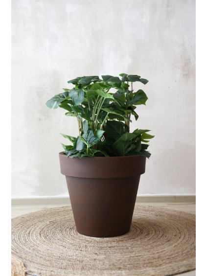 Kvetináč LEVANTA, plast, výška 27 cm, hnedá
