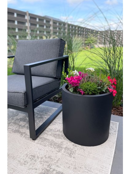 Kvetináč NEW RONDO, sklolaminát, Ø 43 cm, antracit