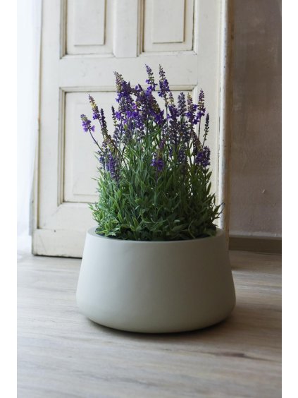 Kvetináč GORDO, sklolaminát, výška 21 cm, krémový