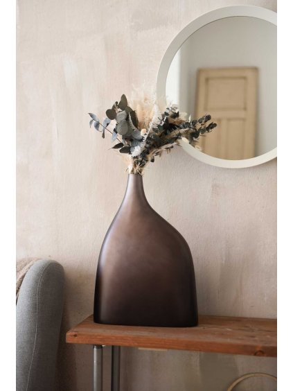 Okrasná stolná váza ELEGANTA, sklolaminát, výška 30 cm, bronzová