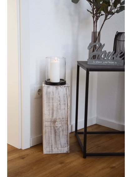 4666 dekoracny stlp svietnik lumira vyska 60 cm drevo biela lumira