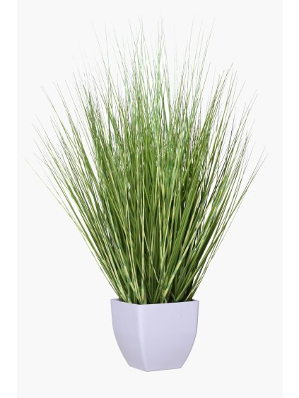 5272 umela trava v kvetinaci zebra plast vyska 80 cm zelena zebra