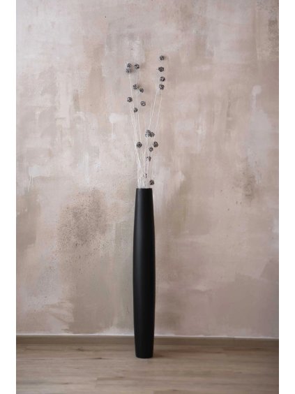 bodenvase fiberglas schmal schwarz matt isondra 13x100 01