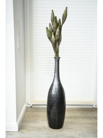 vase bodenvase schwarz silber exklusiv 80x18 delgada 1