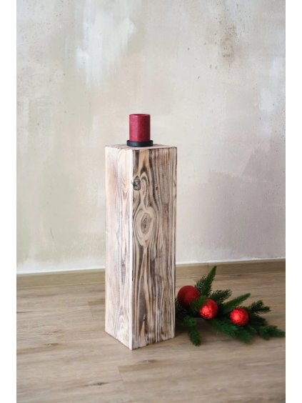 windlicht windlichtsaeule kerzenhalter holz shabby weiss lumira 76 01