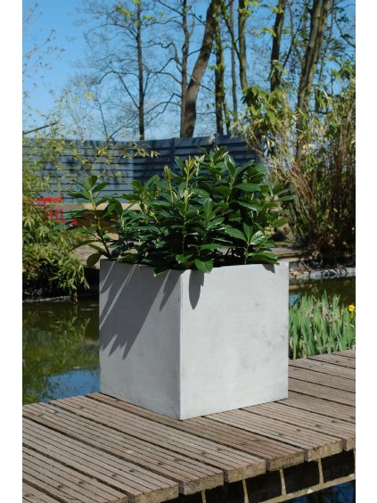 pflanzkuebel block fiberglas beton design grau 50 50 1