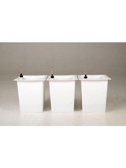3-set hranatých plastových vložiek so samozavlažovacím setom, 32*29*29 cm, biely