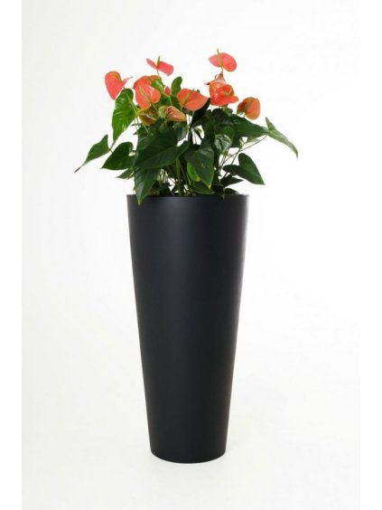 Okrúhly kvetináč RONDO CLASSICO, sklolaminát, výška 100 cm, antracit