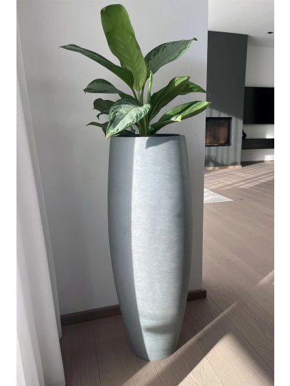 Kvetináč MAGNUM, sklolaminát, výška 80 cm, betón design, sivý