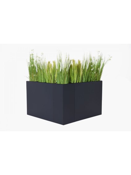 Rohové kvetináče CORNER, sklolaminát, 75*206, antracit