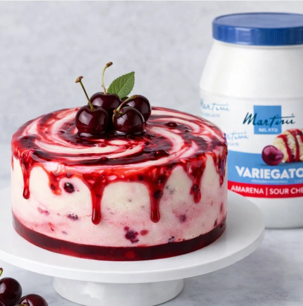 Cheesecake v Thermomixu – krémový dort s višňovým amarena přelivem