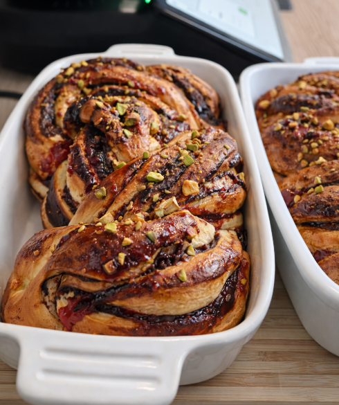 Babka se skořicovou Remonce a povidly (2 ks) v Thermomixu