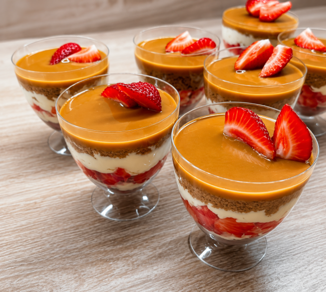 Lotus dezert do skleničky s jahodami – rychlý nepečený recept