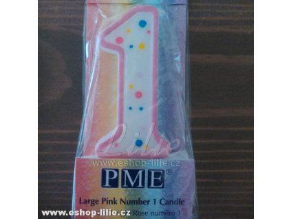 Narozeninová svíčka 1 růžová PME CA081