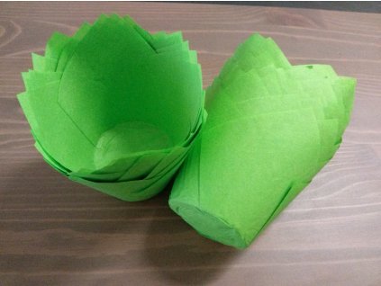Zelené cukrářské tulipánové košíčky 50ks