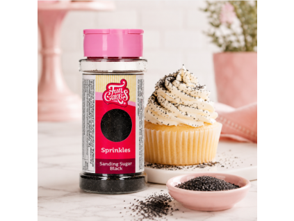 Černý jemný cukrový posyp FunCakes 80 g