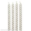 Dortové svíčky bílé s pruhy PME CA027