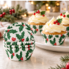 Vánoční košíčky na muffiny Cesmína