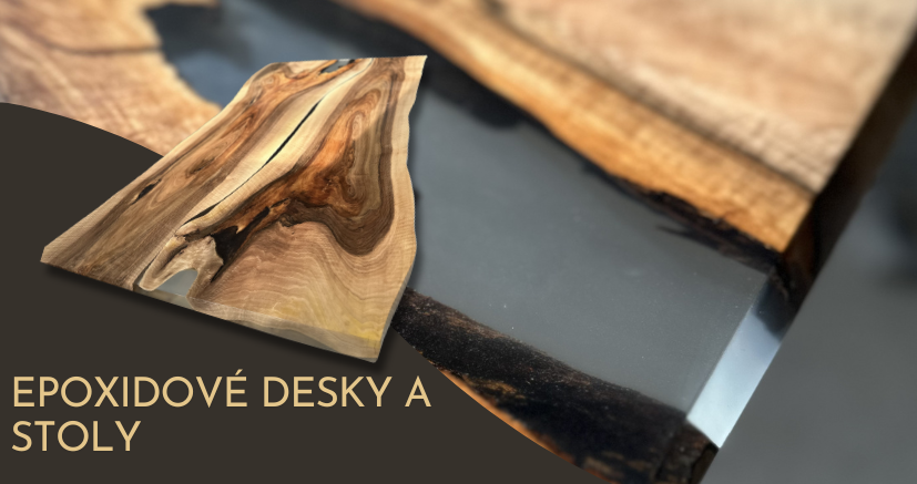 Ukázka epoxidových stolů a stolových desek