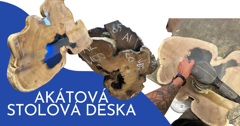 Z výroby atypické stolové desky - akát
