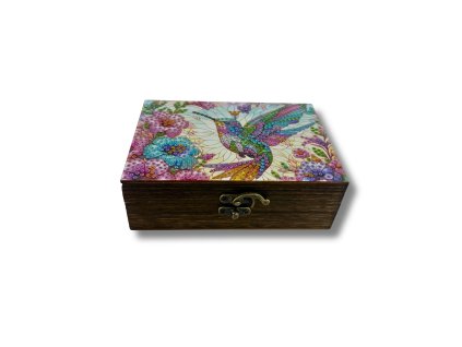 sada pro kutily kamínky, diamantová DIY šperkovnice pták