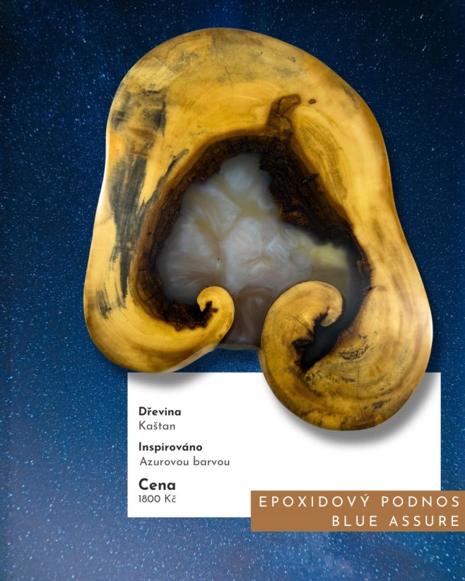 Epoxidový podnos Blue assure - objednáte na našem e-shopu 🔹 #epomarst #marstcz#epoxid#epoxywood#zakazkovavyroba