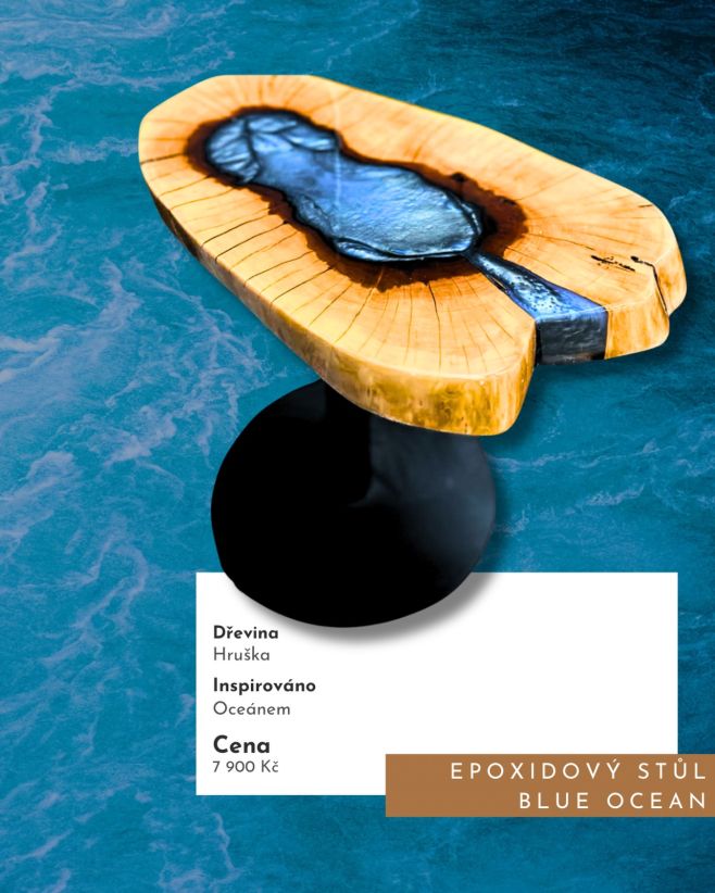 Epoxidový stolek blue ocean na prodej 🔹 Více na e-shopu eshop-Marst.cz #epomarst#marstcz