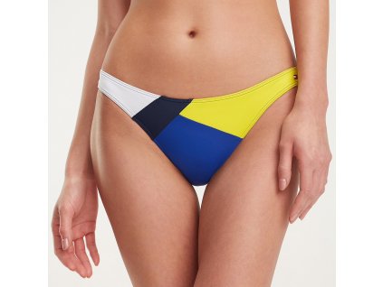 Produkt Brazilian-Dámský plavkový spodek Tommy hilfiger žlutá - modrá - bílá UW0UW01538 405 ( RETRO COLOUR-BLOCKED BRAZILIAN BIKINI BOTTOMS)