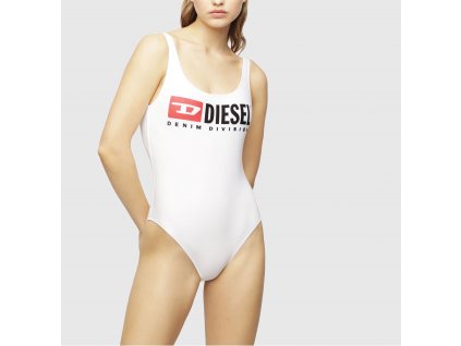 Diesel plavky - dámské - jednodílné Bílé limitovaná kolekce ( BFSW-FLAMNEW - One-piece swimsuit with logo)