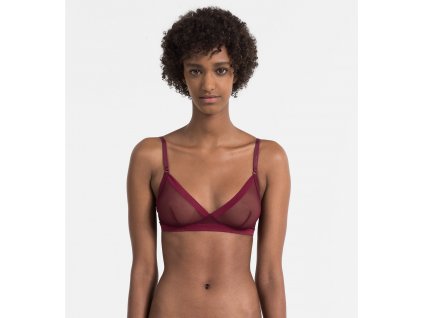 Calvin Klein Dámská Trojúhelníková podprsenka - nevystužená Bralette - Bordó QF1669E-BRA