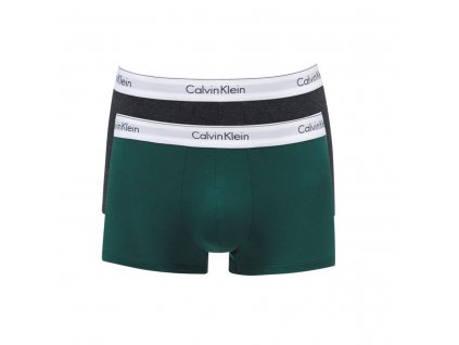 Calvin Klein 2ks balení - boxerek modern cotton stretch s krátkou nohavičkou šedé a zelené s bílou gumou ( NB1086A_KKW / 000NB1086A_KKW )