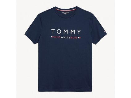 Pánské tričko Tommy Hilfiger z odlehčené bavlny - modré limitovaná kolekce UM0UM01167_416 (PURE COTTON LOGO T-SHIRT TH)