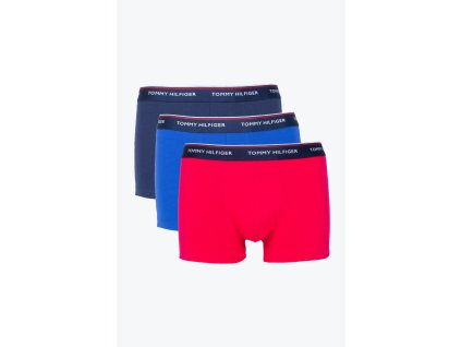Tommy Hilfiger 3KS BALENÍ Boxerek se středně dlouhá nohavička limitovaná kolekce - Premium Essentials - růžové,modré a tmavě modré S modrou gumou (TH 3PACK Trunk 1U87903842 680)