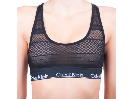 Calvin Klein podprsenka - Bralettka - Modern Cotton - Limitovaná kolekce Průhledná krajka - černá QF4640E-00