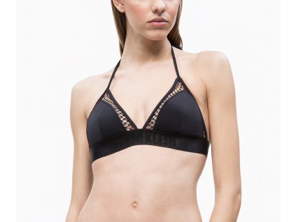 Calvin Klein Dámský plavkový vršek - Černý mesh Triangle RP (KW0KW00561_094 ck - mesh triangle - INTENSE POWER )