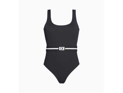 alvin Klein dámské jednodílné plavky limitovaná kolekce černé KW0KW00985_BEH (SCOOP NECK SWIMSUIT - CORE RESET)