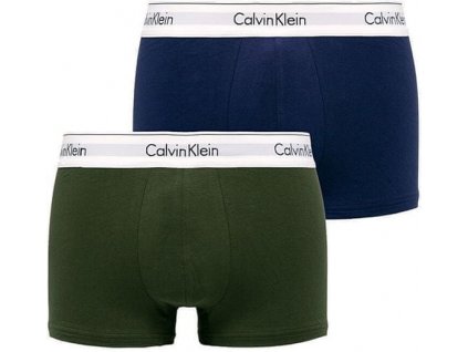 Calvin Klein 2ks balení - boxerek modern cotton stretch s krátkou nohavičkou modré a zelené s bílou gumou ( NB1086A MXD / 000NB1086A MXD )