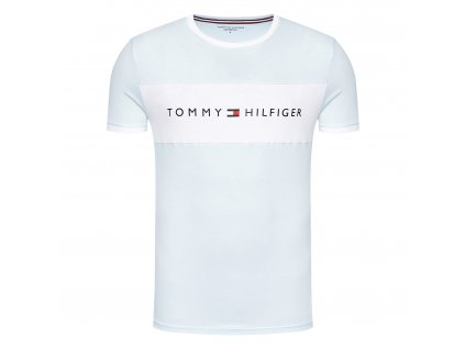 Tommy Hilfiger Pánské tričko Limitovaná kolekce z Organické bavlny baby blue UM0UM01170 XLG (TEE LOGO FLAG TH)