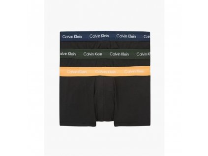 Calvin Klein 3pack trunk - boxerek s krátkou nohavičkou černé s barevnou  gumou 0000U2664G_1TU