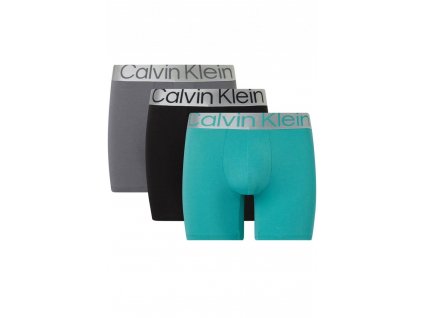 Calvin Klein  3KS BALENÍ Boxerek s dlouhou nohavičkou barevné Reconsidered Steel ( CK 000NB3131A 13C NB3131A 13C Boxer brief)