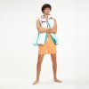 Tommy Hilfiger pánské plavky slim fit - střední délka nohavic - Oranžové (UM0UM01080_617 melon - medium DRAWSTRING SLIM FIT SWIM SHORTS)