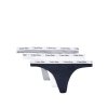 3pack Calvin Klein dámské tanga bílá, tmavě modrá, proužek ( QD3587E YS3)