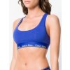 Calvin Klein limitovaná kolekce  Dámská podprsenka  Modern cotton Bralette modrá s žlutým logo nápisem F3785E-PZ6