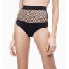 Calvin Klein dámský plavkový spodek - černý - vysoký Intense Power  KW0KW00639 094 ( Mesh High Waist Bikini CK - PVH BLACK)