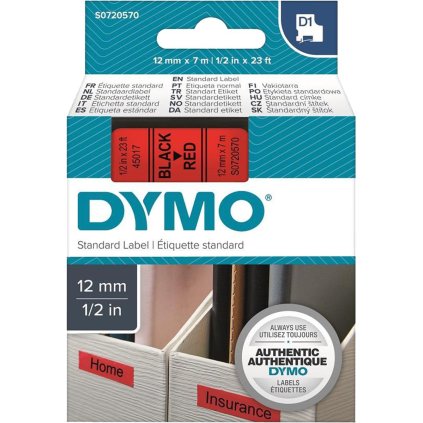 Dymo páska 12mm 45017 Černá /červenou